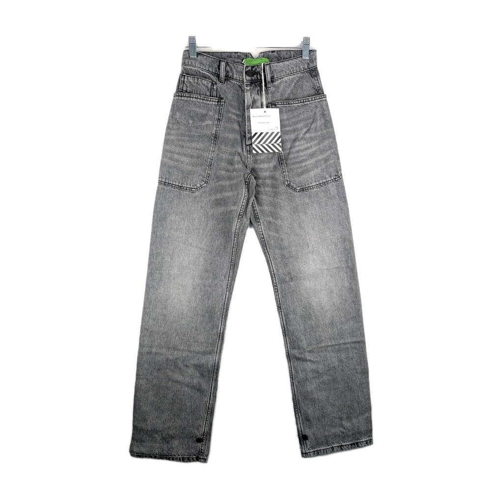 Free People X Sandrine Rose Jeans Womens 26 Gray Button Fly Adjustable Hem NWT